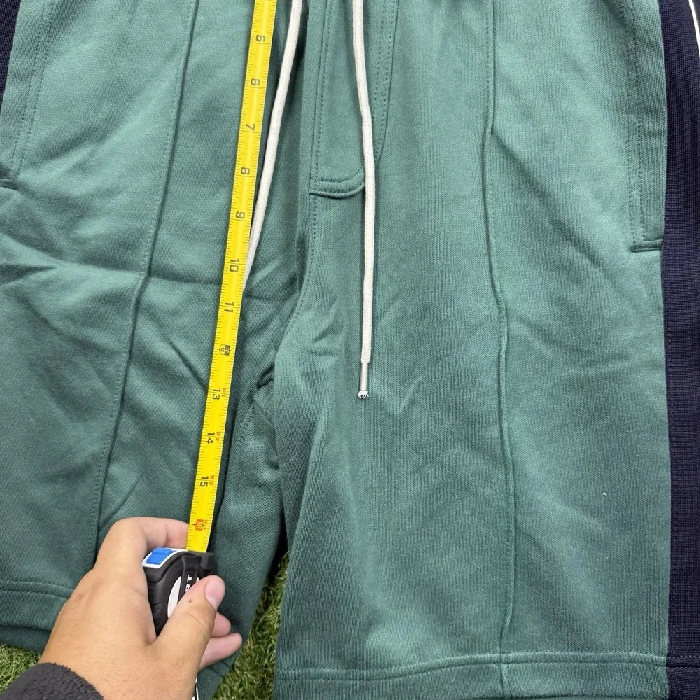New Abercrombie & Fitch Shorts Mens Small Blue Green Fleece Drawstring Pocket